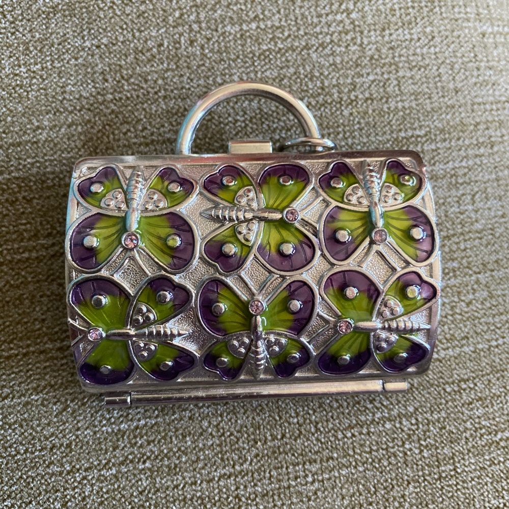 Judith Leiber for Neiman Marcus Vintage Silver Locket Keychain